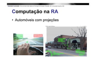 Computação na RA
• Automóveis com projeções
 