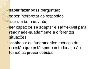 análise dos resultados; 