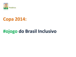 Copa 2014:
#ojogo do Brasil Inclusivo
Peabirus
 