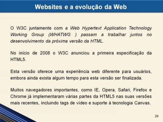 Websites e a evolução da Web