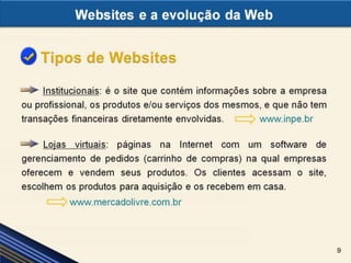 Websites e a evolução da Web
