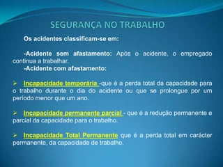 SAÚDE NO TRABALHODoenças Profissionais            As doenças profissionais são um efeito directo da exposição prolongada e repetidas as más condições de trabalho proporcionadas pelos empregadores conjuntamente a negligência por parte dos trabalhadores e da falta de prevenção de riscos inerentes a cada profissão, sendo os mesmos habitualmente só perceptíveis ao fim de algum tempo de laboração e difíceis de caracterizar.