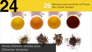 Maneiras para Aumentar os Preços
Sem Perder Vendas!
Venda Diferente Versões para
Diferentes Varejistas
24 26
 