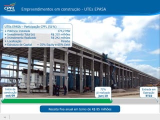 Empreendimentos em construção - UTEs EPASA




16
 
