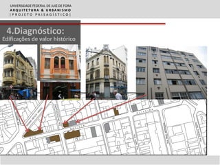 UNVERSIDADE FEDERAL DE JUIZ DE FORA
  ARQUITETURA & URBANISMO
  |PROJETO PAISAGÍSTICO|



 4.Diagnóstico:
Edificações de valor histórico
 