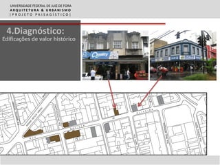 UNVERSIDADE FEDERAL DE JUIZ DE FORA
  ARQUITETURA & URBANISMO
  |PROJETO PAISAGÍSTICO|



 4.Diagnóstico:
Edificações de valor histórico
 