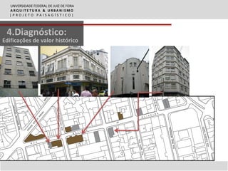 UNVERSIDADE FEDERAL DE JUIZ DE FORA
  ARQUITETURA & URBANISMO
  |PROJETO PAISAGÍSTICO|



 4.Diagnóstico:
Edificações de valor histórico
 