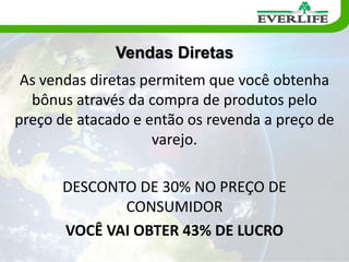 A Everlife utiliza o sistema revolucionário, Sistema Everlife de Marketing para  comercialização dos produtos este sistema nos oferece a oportunidade de construir um negócio próprio e ganhar muito dinheiro.