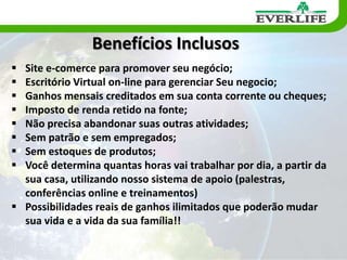 Vendas DiretasAs vendas diretas permitem que você obtenha bônus através da compra de produtos pelo preço de atacado e então os revenda a preço de varejo.DESCONTO DE 30% NO PREÇO DE CONSUMIDORVOCÊ VAI OBTER 43% DE LUCRO