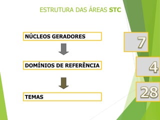 ESTRUTURA DAS ÁREAS STC
NÚCLEOS GERADORES
DOMÍNIOS DE REFERÊNCIA
TEMAS
 
