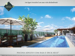 *Mobiliário, objetos de decoração e equipamentos a serem entregues conforme memorial descritivo e contrato de compra e venda. A locação dos elementos estruturais e sugestão de layout podem variar de acordo com exigências técnicas.
 