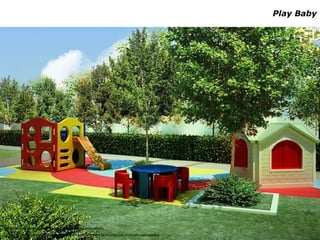 MATERIAL PROVISÓRIO Perspectiva artística que mostra a vegetação de porte adulto.  O porte de vegetação na entrega do empreendimento será de acordo com o projeto paisagístico. Play Baby Perspectiva artística que mostra a vegetação de porte adulto.  O porte de vegetação na entrega do empreendimento será de acordo com o projeto paisagístico. 