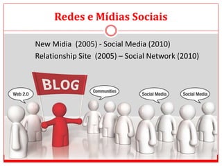 Redes e Mídias SociaisNew Midia- Social Media Relationship Site – Social NetworkMídia Social x Rede Social