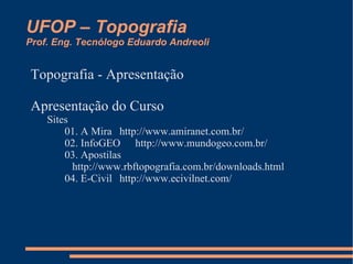 Tecnologia de Movimento de Terra e Pavimentação – FATEC (Estradas) 