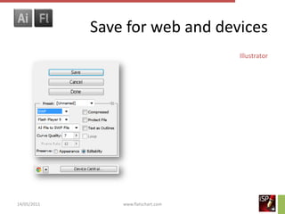 Save for web and devices
                                      Illustrator




14/05/2011       www.flatschart.com
 