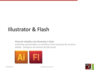 Illustrator & Flash
             Fluxo de trabalho com Illustrator e Flash
             workshop apresentado na reunião on line do grupo de usuários
             Adobe - Designers do Interior de São Paulo




14/05/2011                            www.flatschart.com
 