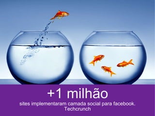 +1 milhão sites implementaram camada social  para facebook. Techcrunch 