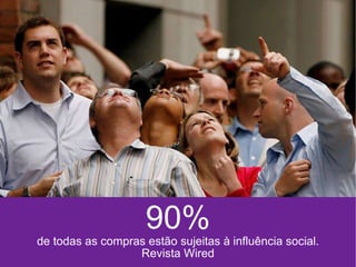 90% de  todas as compras estão sujeitas à  influência social. Revista Wired 