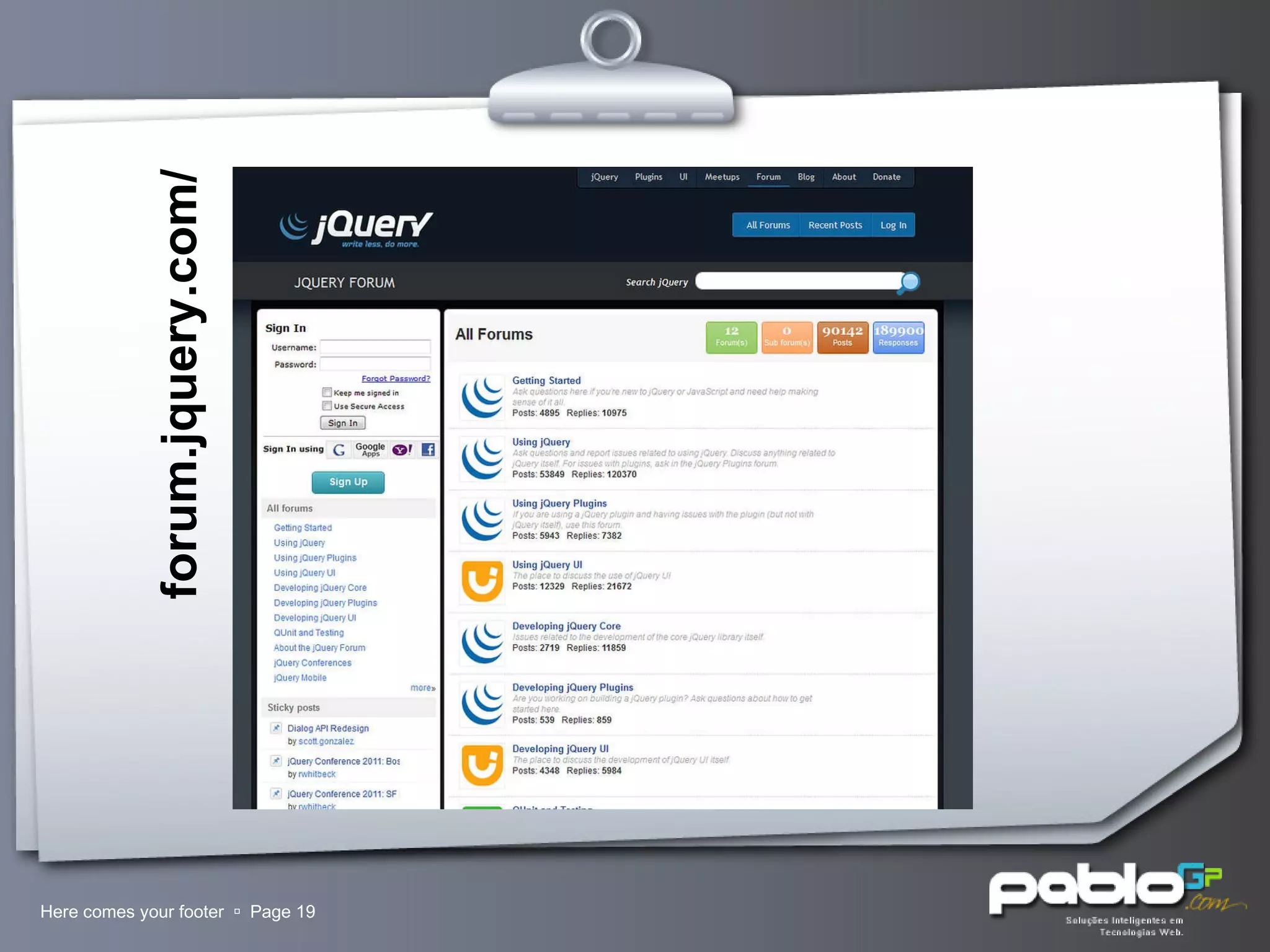 Here comes your footer     Page  forum.jquery.com/ 