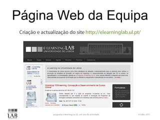 Página Web da Equipa
 