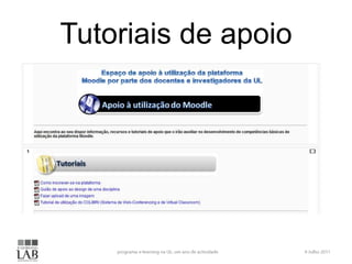 Tutoriais de apoio
 