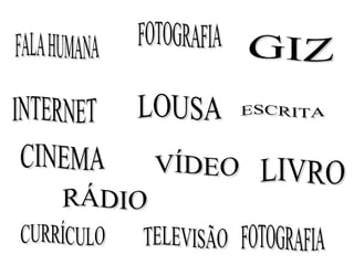 FALA HUMANA FOTOGRAFIA CINEMA LOUSA GIZ CURRÍCULO LIVRO ESCRITA INTERNET FOTOGRAFIA VÍDEO RÁDIO TELEVISÃO 