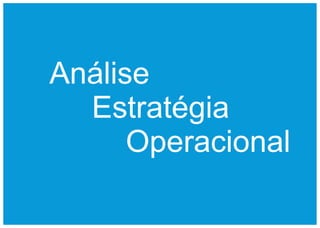 Análise
  Estratégia
      Operacional
 