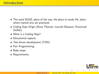Teaching TDD, the Coding Dojo Style | PDF