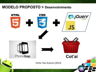 MODELO PROPOSTO > Desenvolvimento
Cot’ai
Fonte: Dos Autores (2013)
 