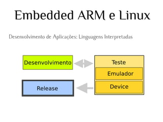 Embedded ARM e Linux
Desenvolvimento de Aplicações: Linguagens Interpretadas

 