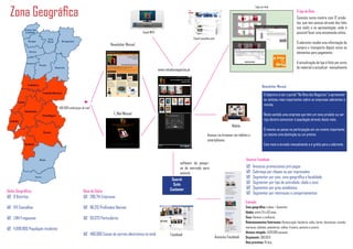 Canal MEO 
Canal youtube.com 
Loja on-line 
www.rotadosnegocios.pt 
 8 Distritos 
 124 Concelhos 
 1.184 Freguesias 
 4.990.805 População residente 
 296.714 Empresas 
 96.213 Profissões liberais 
 93.073 Particulares 
 486.000 Caixas de correio electrónica no total 
 Anúncios promocionais pré-pagos 
 Cobrança por cliques ou por impressões 
 Segmentar por país, zona geográfica e localidade 
 Segmentar por tipo de actividade, idade e sexo 
 Segmentar por grau académico 
 Segmentar por interesses e comportamentos 
Consiste numa montra com 12 produtos, que tem acesso através dos links nos mails e na apresentação, onde é possível fazer uma encomenda online. 
O aderente recebe uma informação da compra e transporte depois envia os elementos para pagamento. 
A actualização da loja é feita por envio do material a actualizar mensalmente 
O objectivo é ser o portal “Na Rota dos Negócios” a apresentar as notícias mais importantes sobre as empresas aderentes à revista, 
Neste sentido uma empresa que tem um novo produto ou serviço deverá comunicar à população através deste meio. 
O mesmo se passa na participação em um evento importante, ou mesmo uma destinção ou um prémio. 
Este meio é enviado mensalmente e é grátis para o aderente. 
Acesso via browser em tablets e smartphones 
Newsletter Mensal 
Zona Geográfica 
Dados Geográficos 
Base de Dados 
Anúncio Facebook 
Exemplo 
A loja da Rota 
Newsletter Mensal 
E_Mail Mensal 
Facebook 
Anúncios Facebook 
software de pesquisa de mercado para anúncio 
Mobile 
 
486.000 endereços de mail 
Zona geográfica: Lisboa + Santarém 
Idades: entre 24 e 63 anos 
Sexo: Homens e mulheres 
Relacionamentos/Interesses: Restauração, hotelaria, cafés, bares, discotecas, comida, mariscos, bebidas, pastelarias, talhos, frutaria, peixaria e pizaria. 
Alcance atingido: 1.020.000 pessoas 
Orçamento: 280.00 € 
Dias previstos: 19 dias 
Search 
Suite 
Customer 