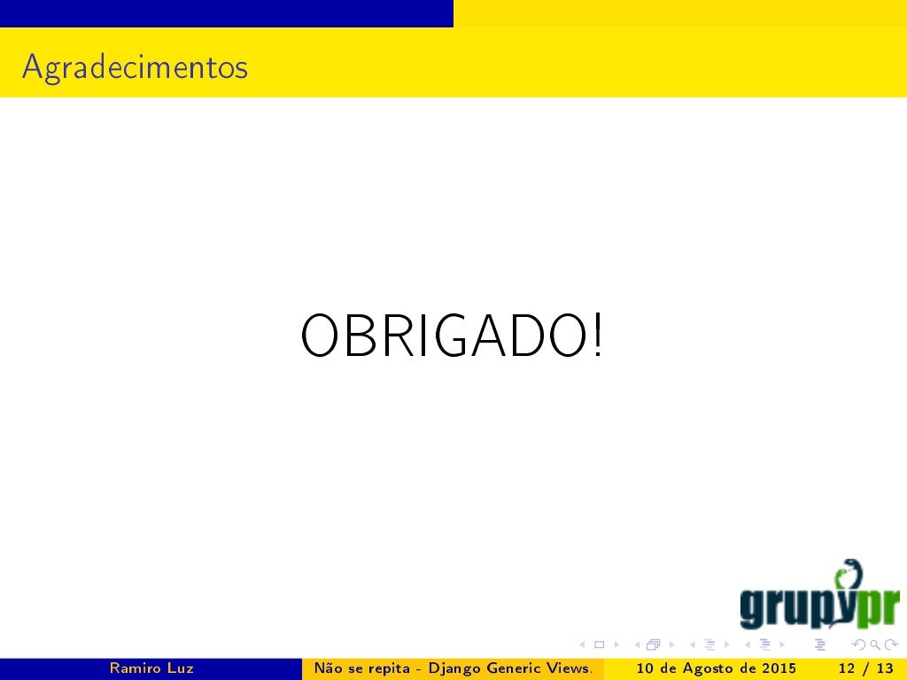 N o Se Repita Django Generic Views Semana Acad mica TADS 2015 