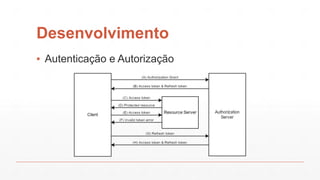 Desenvolvimento
▪ Autenticação e Autorização
 