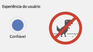Experiência do usuário
Confiável
 
