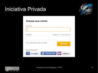 Fernando de Assis Rodrigues - 2014 18
Iniciativa Privada
 