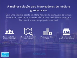 Faça uma inspeção pré embarque e evite surpresas
A China LinkTrading possui um departamento de controle de qualidade
com inspetores experientes na sua linha de produto.Veja alguma de nossas
vantagens:
Relatório completo
em português
Inspetores especializados
no seu tipo de produto
Testes laboratoriais e
elétricos
Custo único em
qualquer lugar da China
< MENU
SERVIÇOS
APRESENTAÇÃO COMERCIAL - COPYRIGHT © China Link Trading 2008 - 2019 © Todos os direitos reservados
 