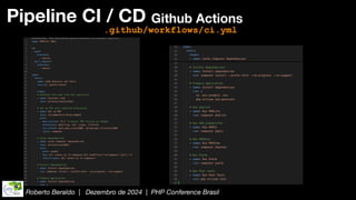 Roberto Beraldo | Dezembro de 2024 | PHP Conference Brasil
Pipeline CI / CD
.github/workflows/ci.yml
Github Actions
 