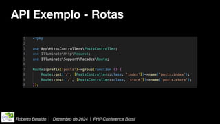 Roberto Beraldo | Dezembro de 2024 | PHP Conference Brasil
API Exemplo - Rotas
 