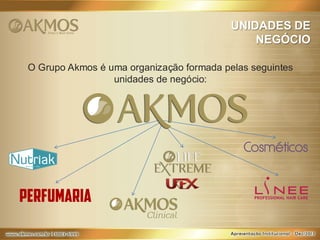 UNIDADES DE
NEGÓCIO
O Grupo Akmos é uma organização formada pelas seguintes
unidades de negócio:

Cosméticos

 