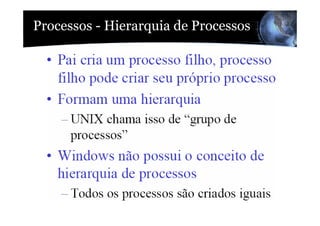 Processos - Hierarquia de Processos