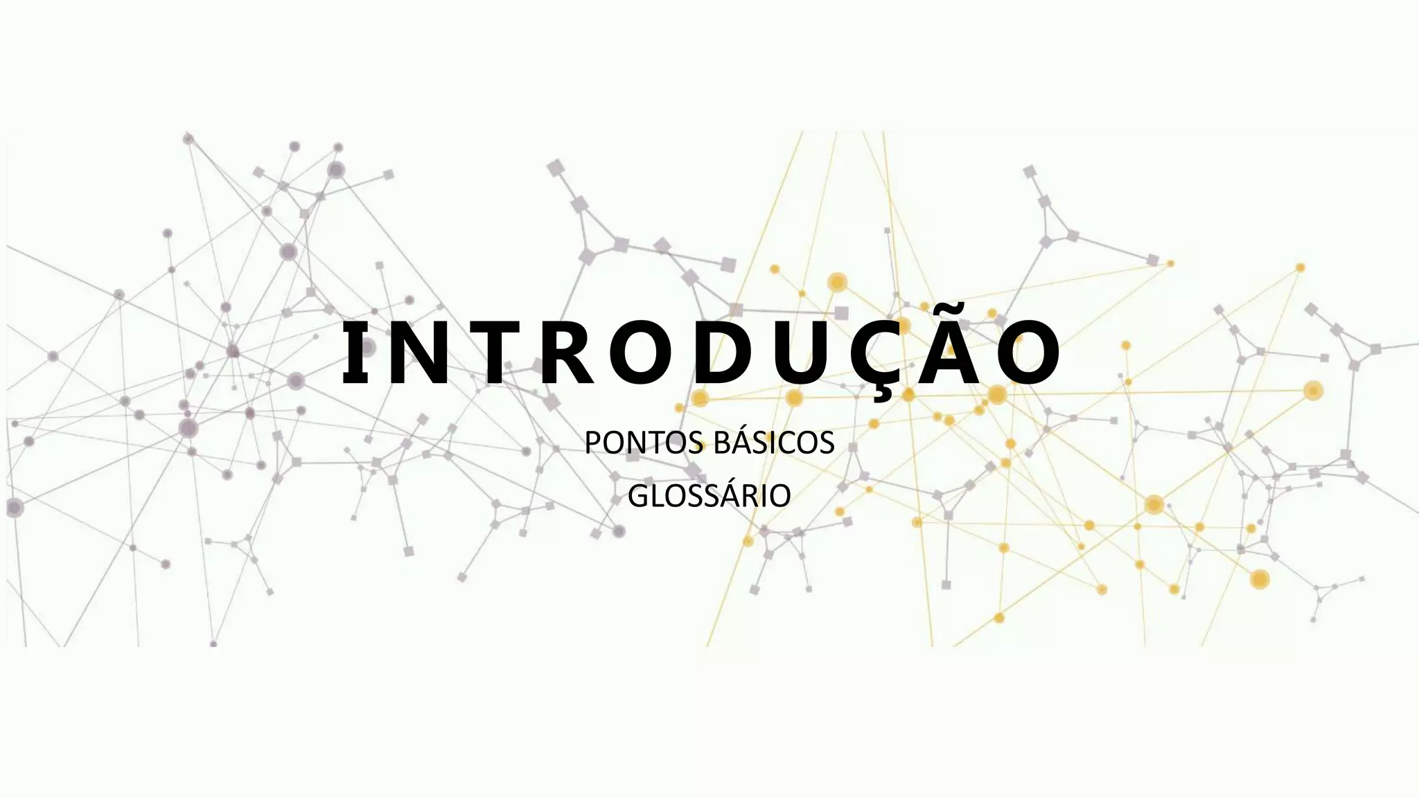I N T R O D U Ç Ã O
PONTOS BÁSICOS
GLOSSÁRIO
 