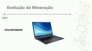 Evolução da Mineração
2009
CPU/NOTEBOOK
 