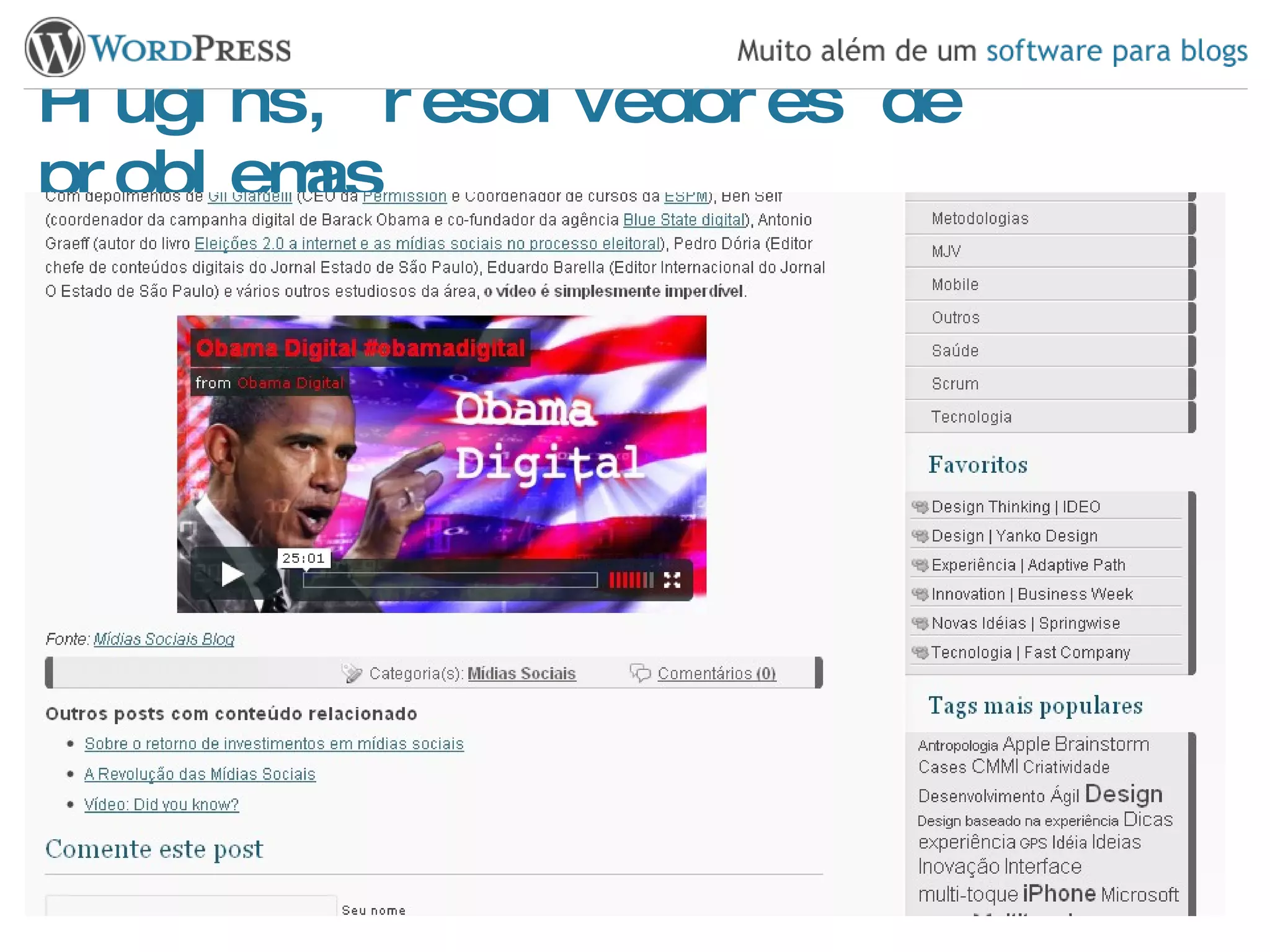Plugins, resolvedores de problemas 