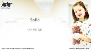 Sofia
Idade 6½
www.Sharks.Digital
Fonte:	
  Oracle	
  -­‐ CX	
  Strategy &	
  Design	
  Workshop Tradução:	
  www.Sharks.Digital
 