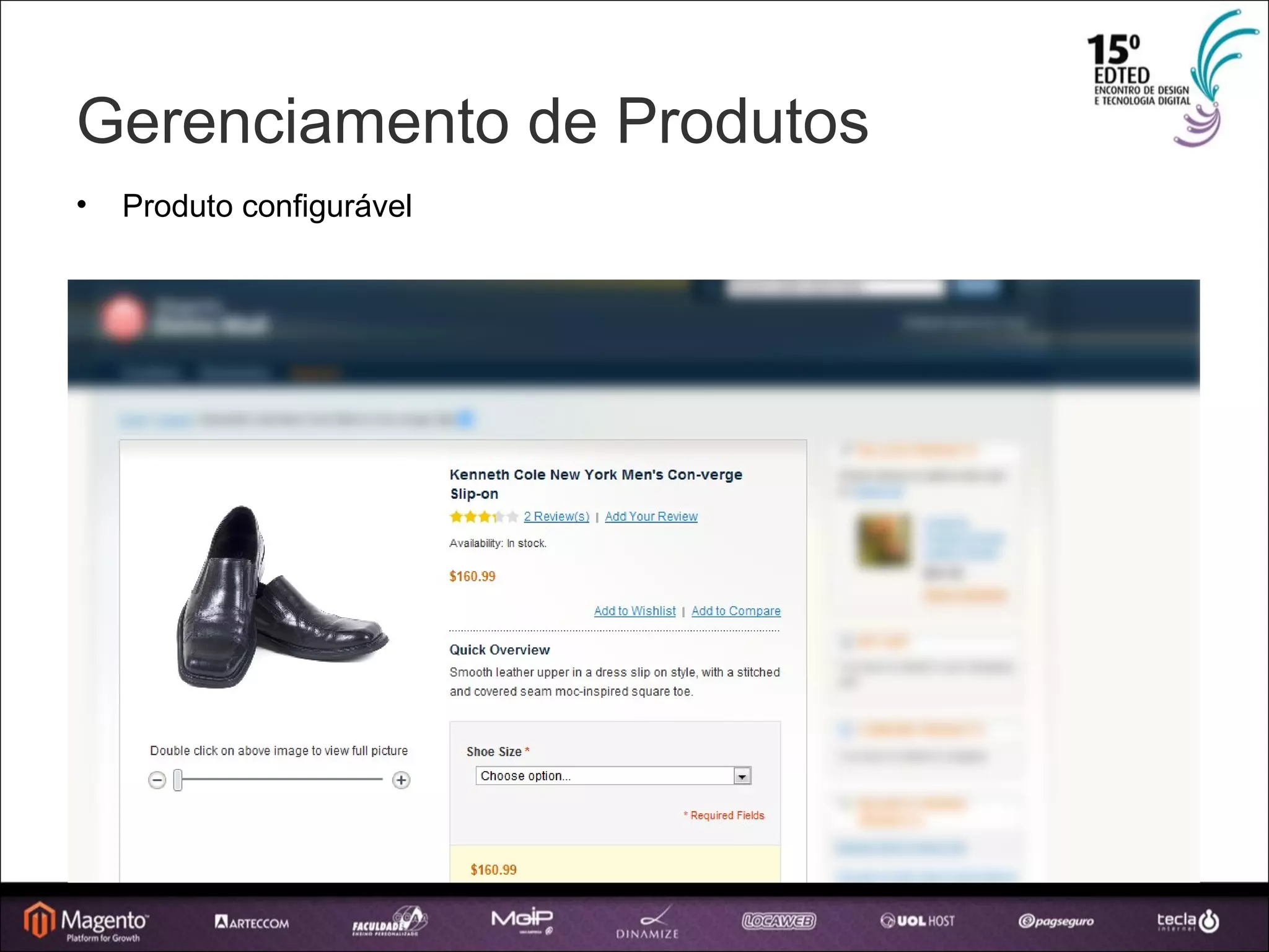 Gerenciamento de Produtos Produto configurável 