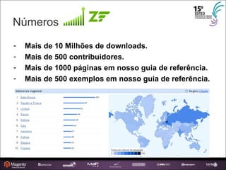 Mais de 10 Milhões de downloads. Mais de 500 contribuidores. Mais de 1000 páginas em nosso guia de referência. Mais de 500 exemplos em nosso guia de referência. Números 