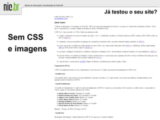 Já testou o seu site?
Sem CSS
e imagens
Foto: Flickr.com - Baddog_
 