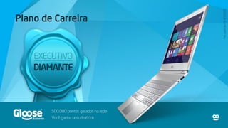 Plano de Carreira
500.000 pontos gerados na rede
Você ganha um ultrabook.
*novalordeR$4.500,00
 