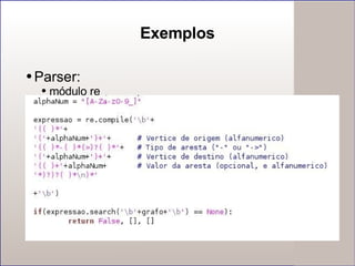 Exemplos Parser: módulo re  