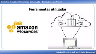João Bachiega Jr. / Rodrigo Pinheiro de Almeida
Disciplina: Tópicos em Sistemas de Computação – Computação em Nuvem
Ferramentas utilizadas
 